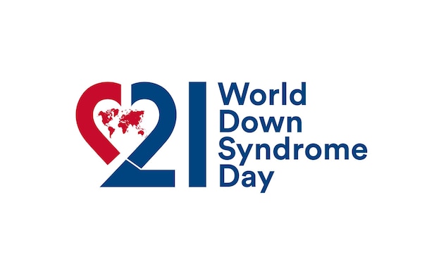 Wereld Downsyndroom Dag 21 maart vectorillustratie