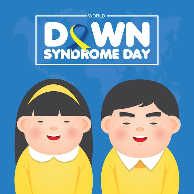 Wereld downsyndroomdag op 21 maart a down syndrome awareness day vectorillustratie