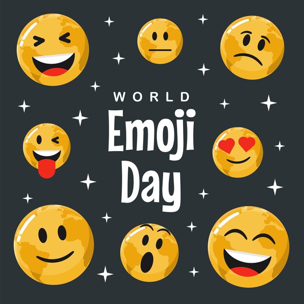 Wereld emoji dag achtergrond sjabloon