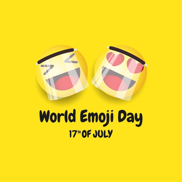 Wereld emoji dag vector sjabloon