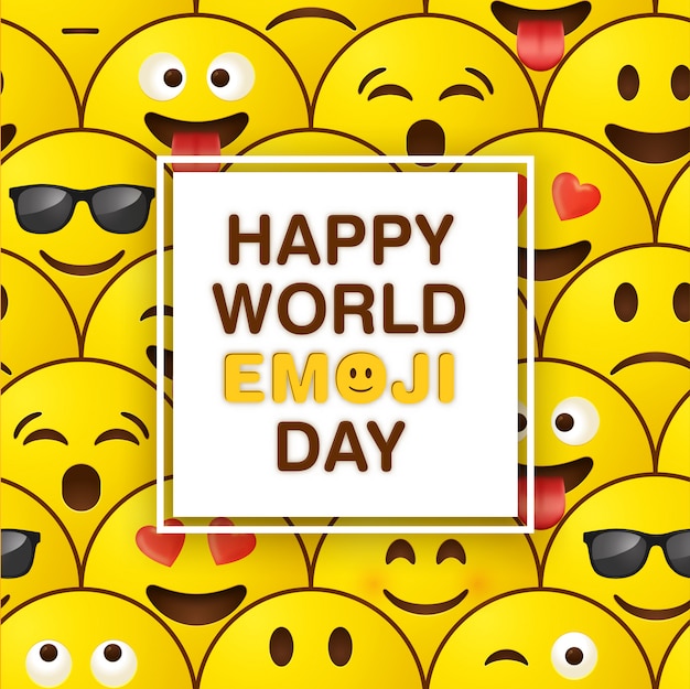 Wereld emoji dag wenskaart