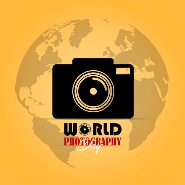 wereld fotografie dag. Cameralens Illustraties. vector