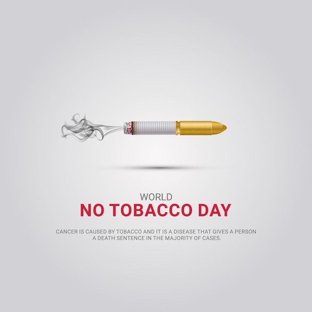 wereld geen tabak dag sigaret en kogel witte achtergrond