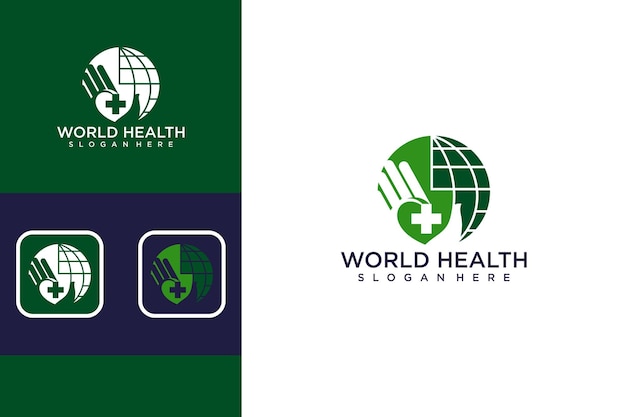 Wereld gezondheid logo ontwerp