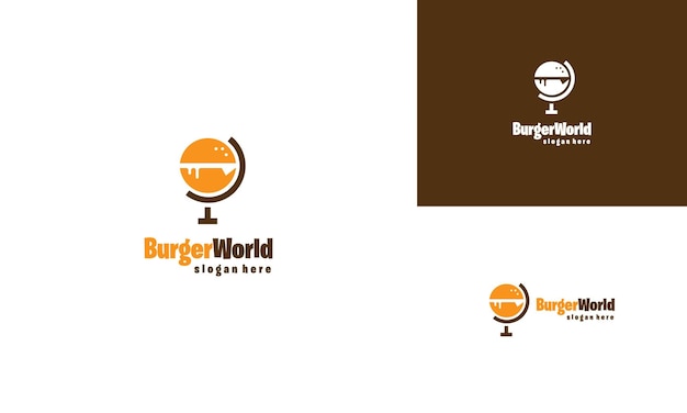 Wereld hamburger logo ontwerp modern concept