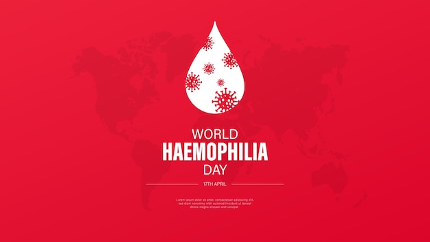 Wereld Hemofilie Dag vector illustratie achtergrond Bewustzijn Banner met rood bloed drop background
