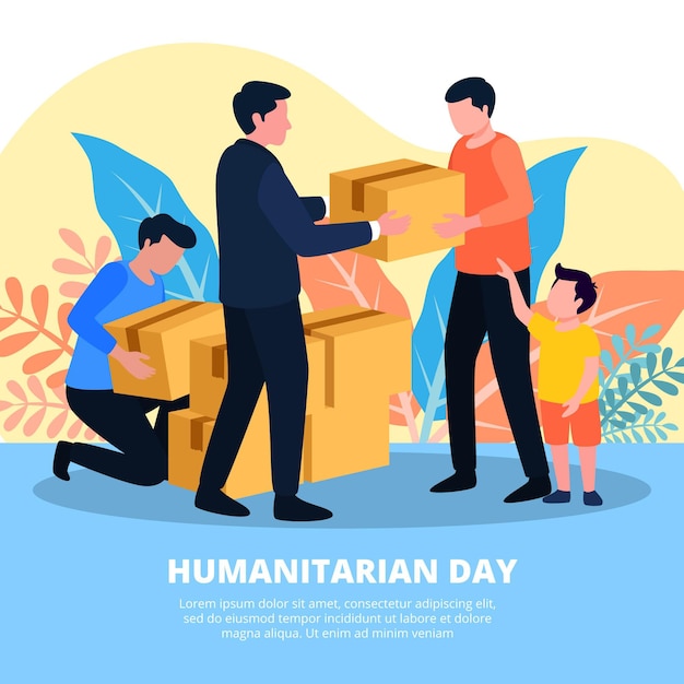 Wereld humanitaire dag illustratie thema