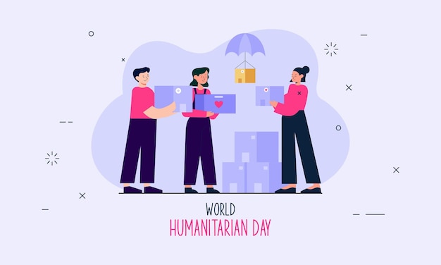 Wereld humanitaire dag illustratie