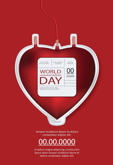 Wereld humanitaire dag poster sjabloon