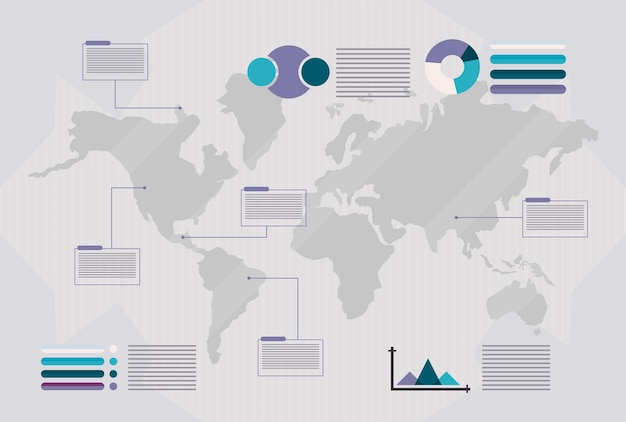 Vector wereld infographic kartel