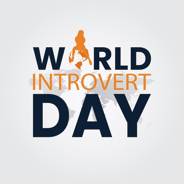 Wereld introverte dag poster ontwerp vectorillustratie