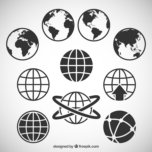 Wereld kaart pictogrammen