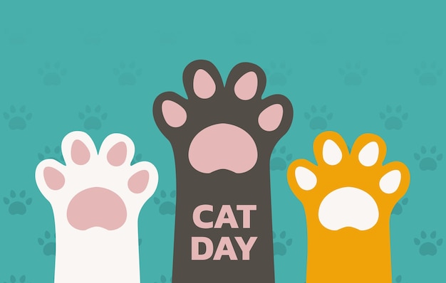 Vector wereld kattendag concept.