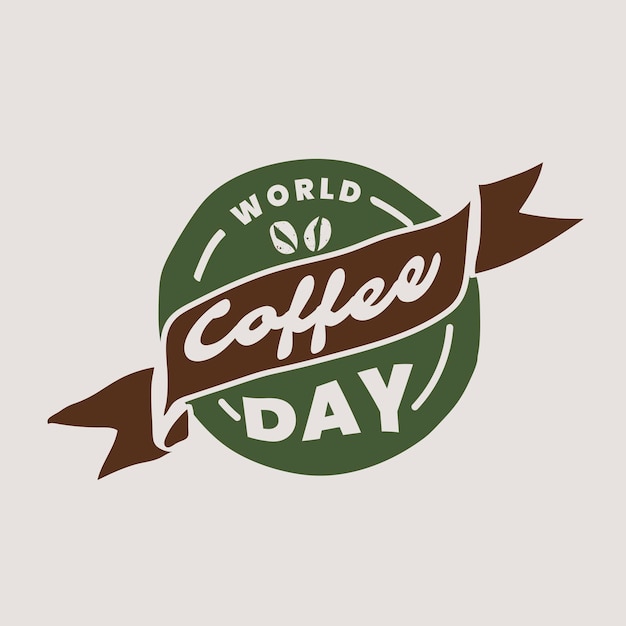 Vector wereld koffie dag badge banner vector