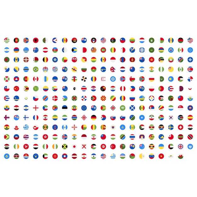 wereld land vlag afgerond