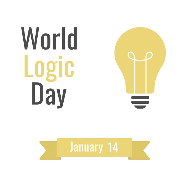Wereld Logica Dag 14 januari Vector illustratie