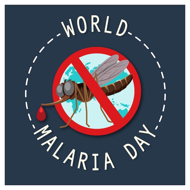 Vector wereld malaria dag-logo of banner zonder muggenteken