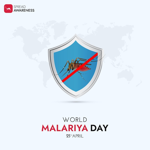 Wereld Malaria Dag Social Media Post Geen mug Geen Malaria Design Concept