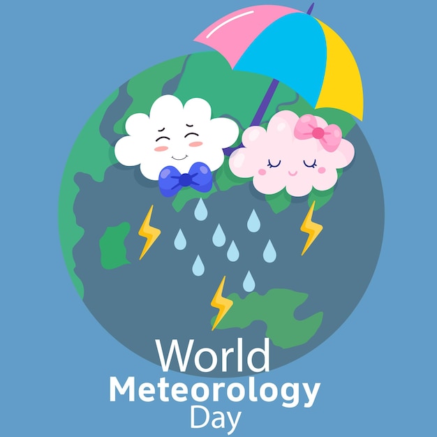 Wereld Meteorologische Dag Ontwerp groetekaartje poster banner sjabloon