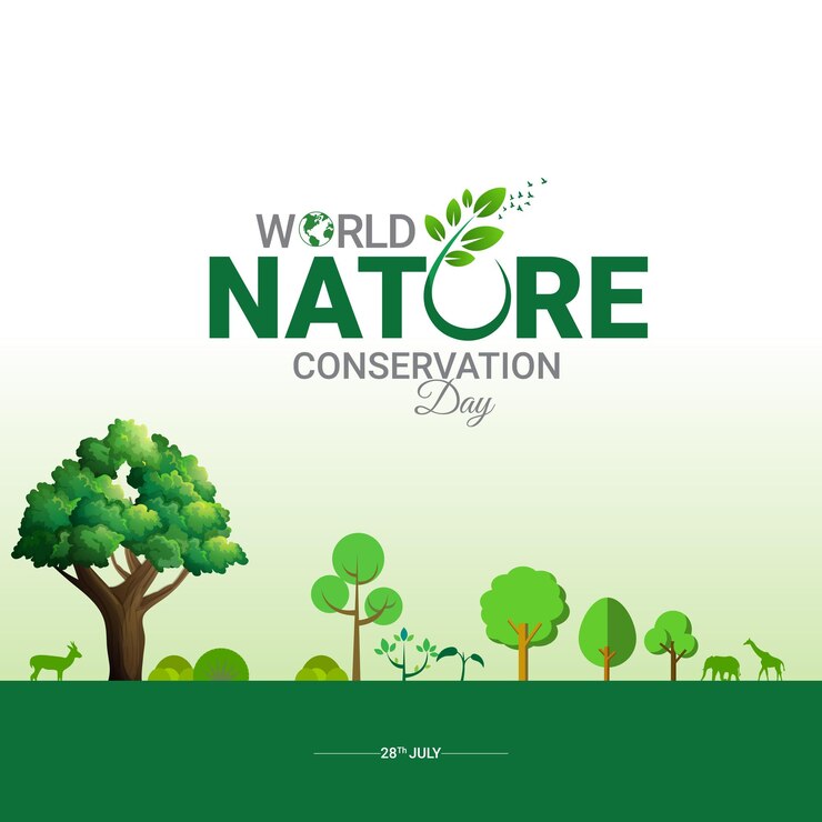 Vector wereld natuurbeschermingsdag typografie logo lettering vector illustratie milieu dag aarde
