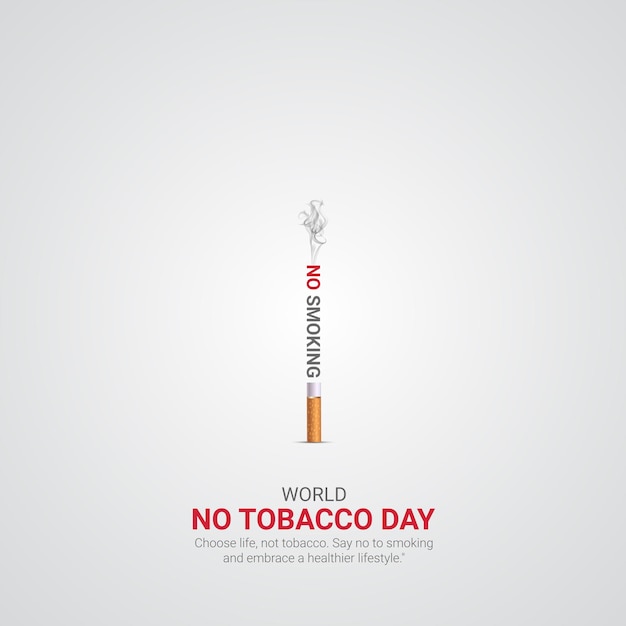 Wereld No-Tobacco-dag: Creatief reclameontwerp op 31 mei - Vector 3D-illustratie