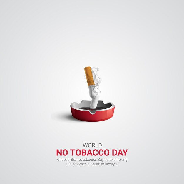 Wereld No-Tobacco-dag: Creatief reclameontwerp op 31 mei - Vector 3D-illustratie