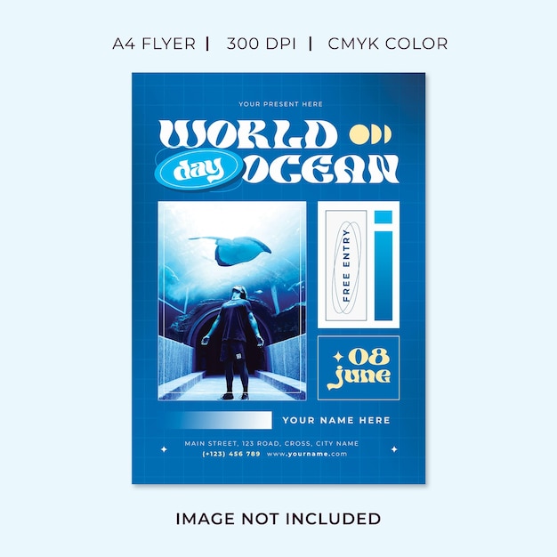 Wereld Oceaan Dag Flyer