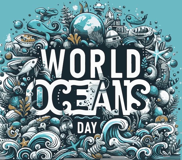 Wereld oceaan dag met een creatief thema wereld oceaan dag