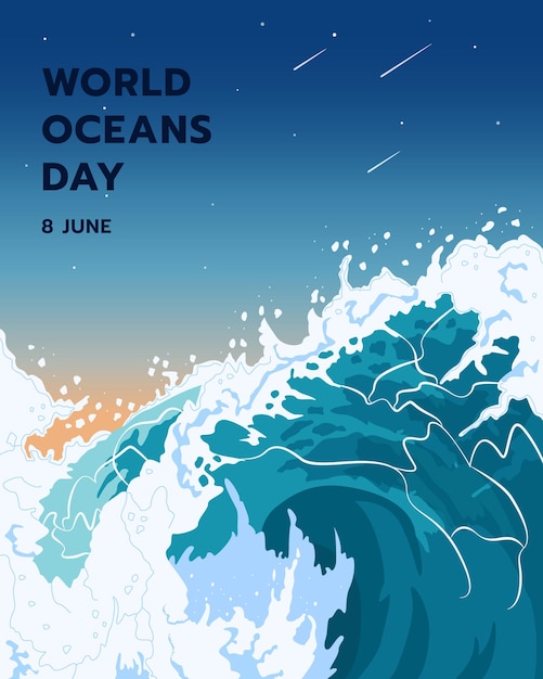 Wereld oceaan dag ontwerp achtergrond