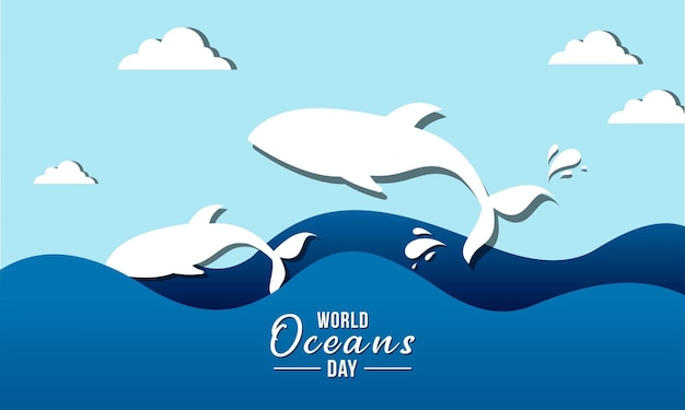 Wereld oceanen dag concept illustratie