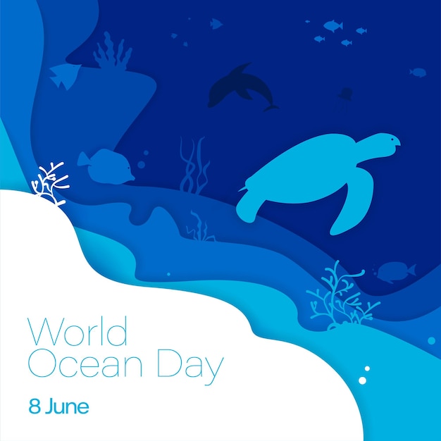 Wereld oceanen dag concept vector illustratie