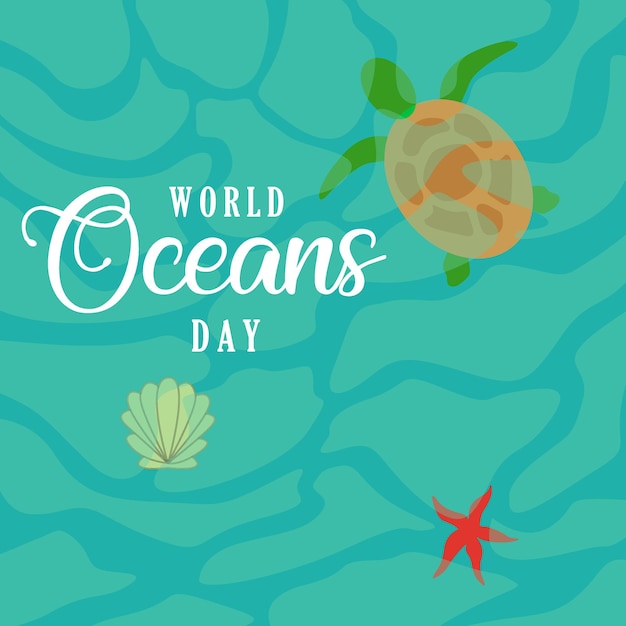 Wereld oceanen dag poster