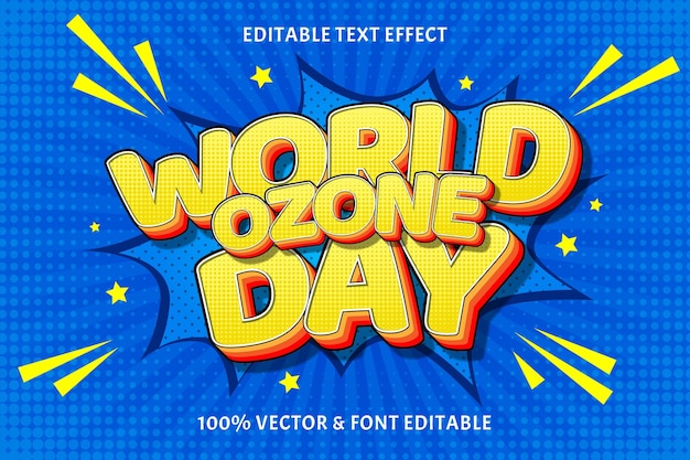 Wereld ozon dag bewerkbaar teksteffect