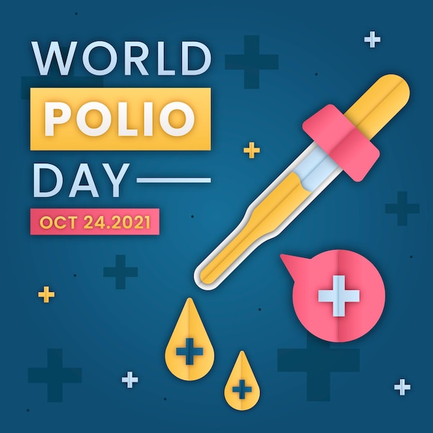 Wereld polio dag illustratie in papierstijl