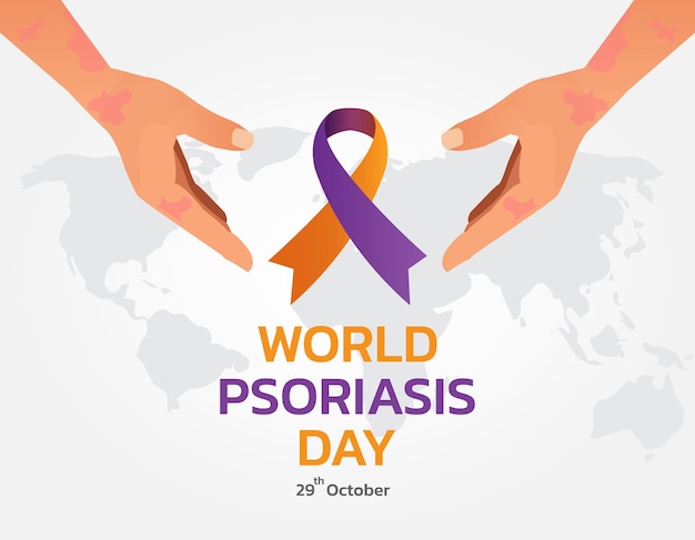 Wereld psoriasis dag concept 29 oktober psoriasis awareness month vector illustratie