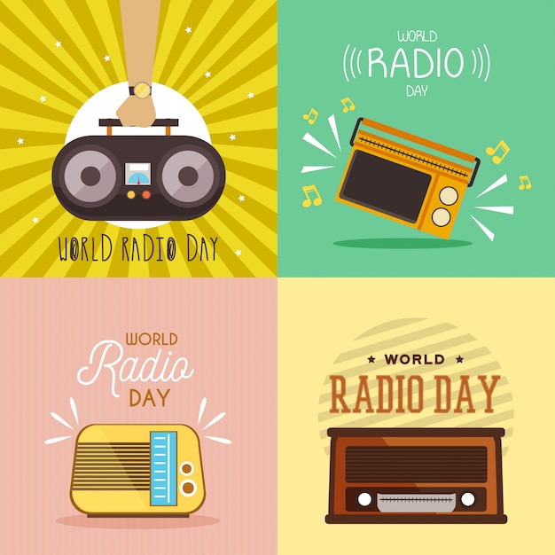 Wereld radio dag illustratie