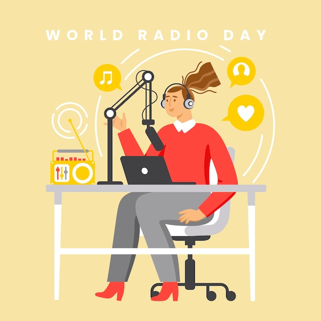 Wereld radio dag illustratie