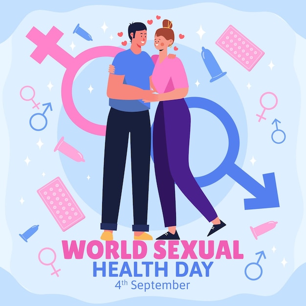 Vector wereld seksuele gezondheid dag illustratie