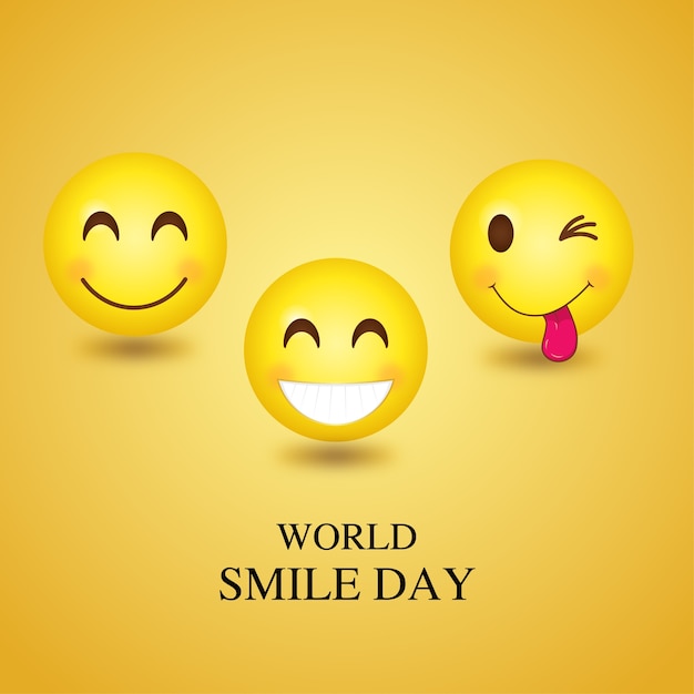 Vector wereld smile day emoji