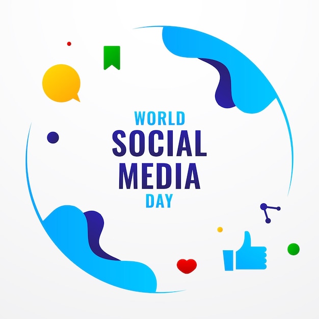 Wereld Social Media Dag Ontwerp Achtergrond Voor Internationaal Moment