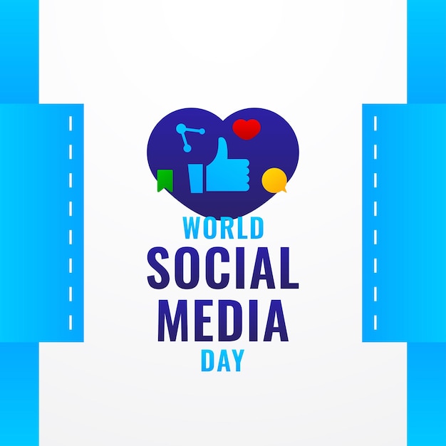 Vector wereld social media dag ontwerp achtergrond voor internationaal moment