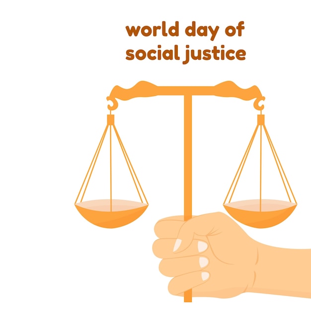 Wereld sociale rechtvaardigheid dag vector illustratie ontwerp