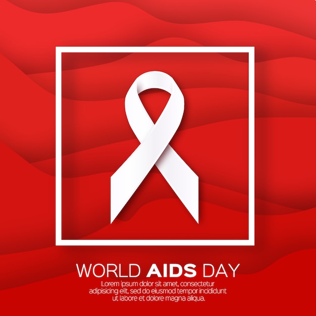 Wereld Stop Aids Day op rode origami achtergrond. Bewustzijn.