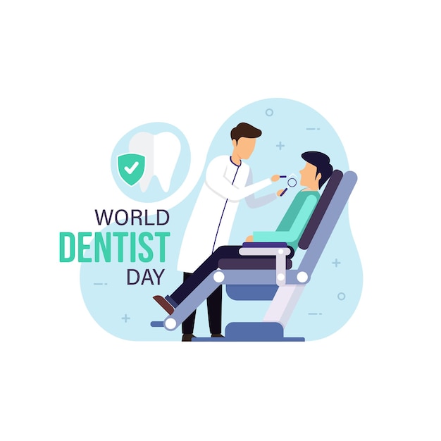 Wereld tandarts dag vierkante banner vectorillustratie