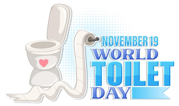 Vector wereld toilet dag tekstontwerp