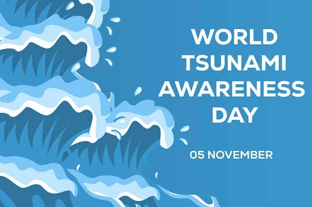 Wereld tsunami-bewustzijnsdag 5 november afbeelding achtergrond