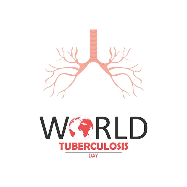 Wereld tuberculose dag met longen ontwerp, vectorillustratie.