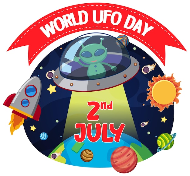 Wereld ufo-dag posterontwerp