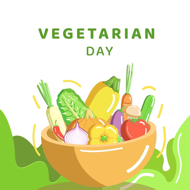 Wereld Vegetarische Dag Illustratie Banner