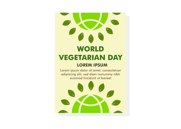 Wereld vegetarische dag poster ontwerpsjabloon flyer ontwerpsjabloon